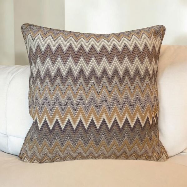 Zigzag Desenli Dokuma Dekoratif Yastık Kırlent