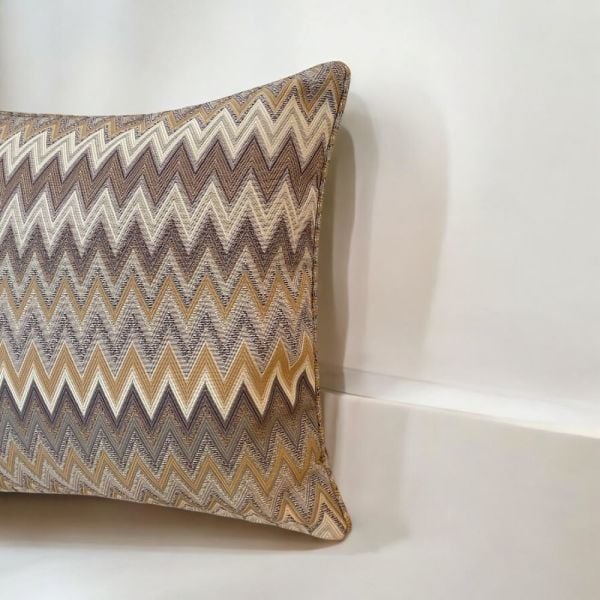 Zigzag Desenli Dokuma Dekoratif Yastık Kırlent