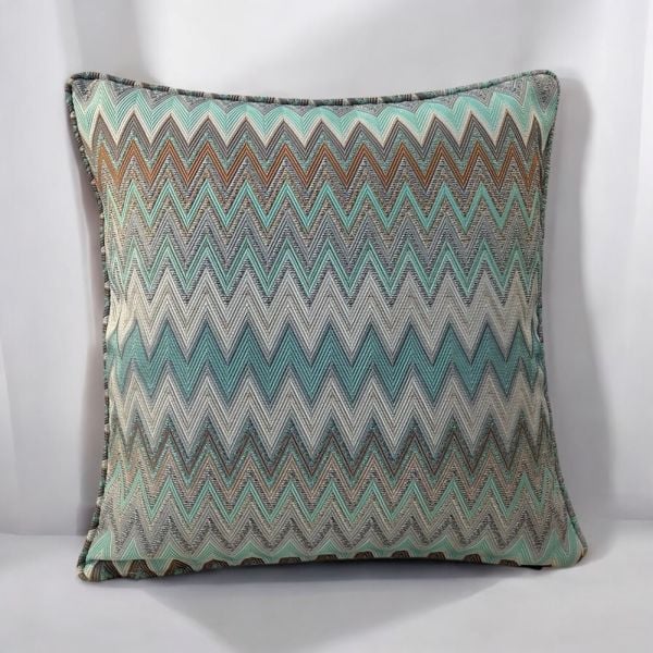 Zigzag Desenli Dokuma Dekoratif Yastık Kırlent