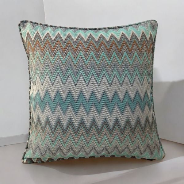 Zigzag Desenli Dokuma Dekoratif Yastık Kırlent