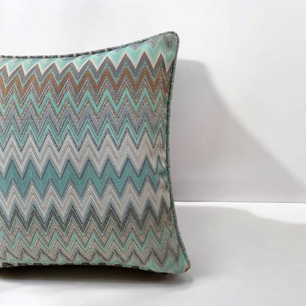 Zigzag Desenli Dokuma Dekoratif Yastık Kırlent