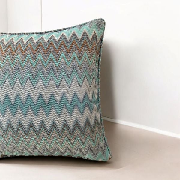Zigzag Desenli Dokuma Dekoratif Yastık Kırlent