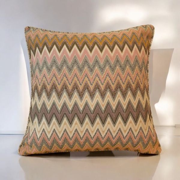 Zigzag Desenli Dokuma Dekoratif Yastık Kırlent