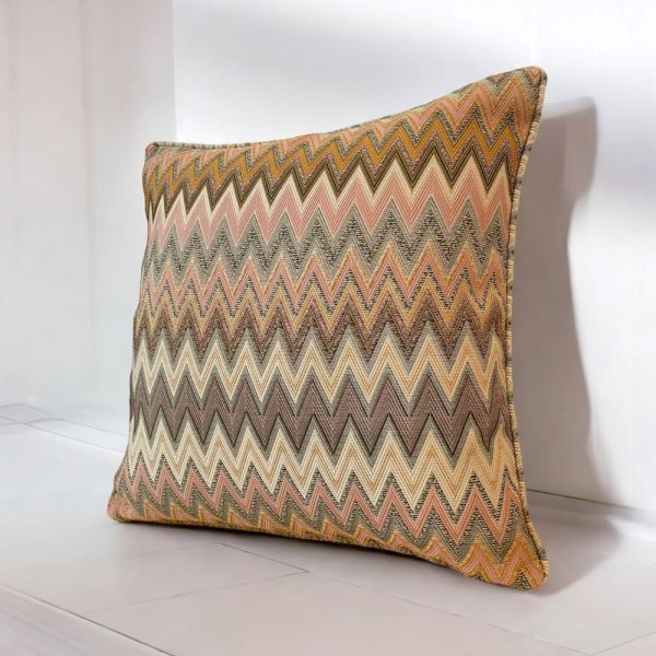 Zigzag Desenli Dokuma Dekoratif Yastık Kırlent