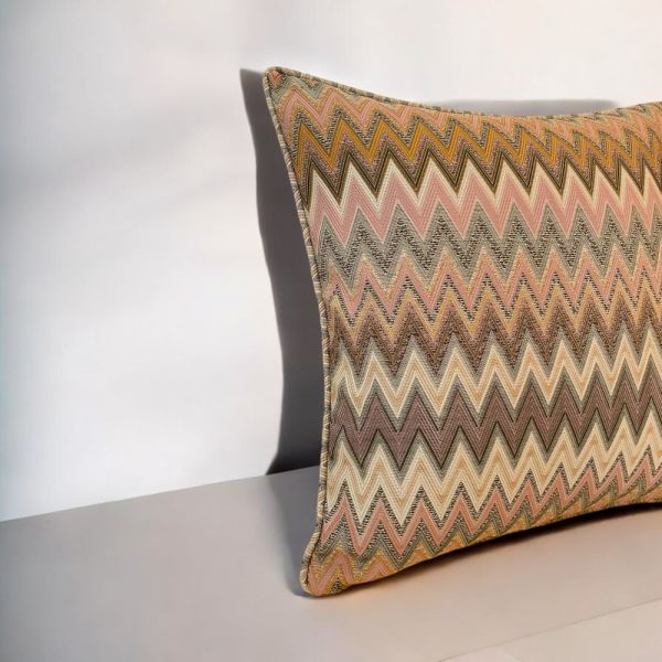 Zigzag Desenli Dokuma Dekoratif Yastık Kırlent