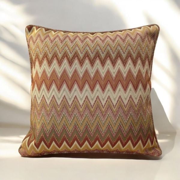 Zigzag Desenli Dokuma Dekoratif Yastık Kırlent