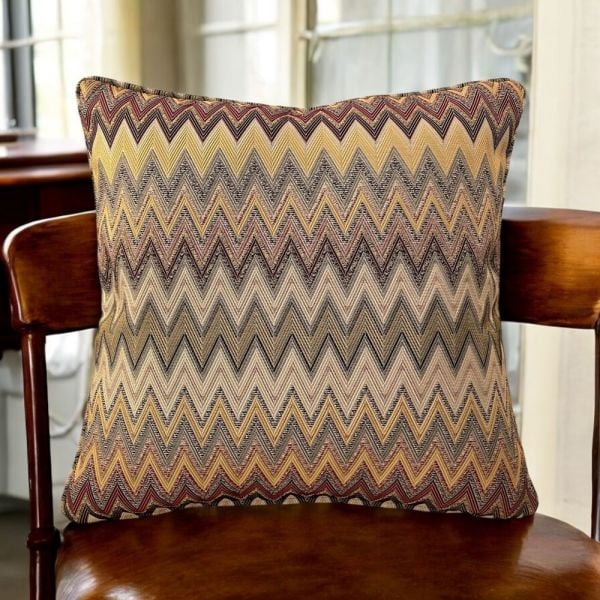 Zigzag Desenli Dokuma Dekoratif Yastık Kırlent