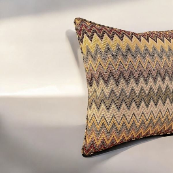 Zigzag Desenli Dokuma Dekoratif Yastık Kırlent