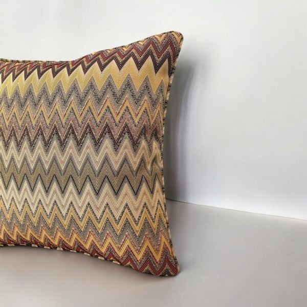 Zigzag Desenli Dokuma Dekoratif Yastık Kırlent