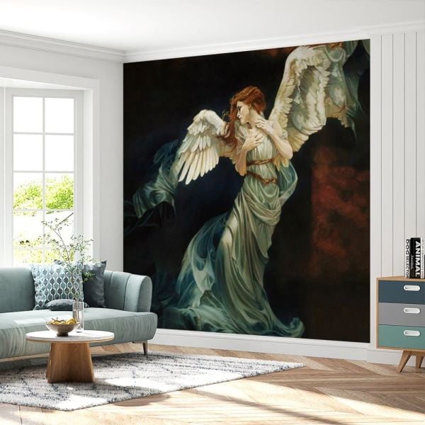 Turkuaz Elbiseler İçinde Melek Kadın Duvar Kağıdı