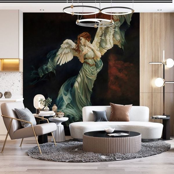 Turkuaz Elbiseler İçinde Melek Kadın Duvar Kağıdı