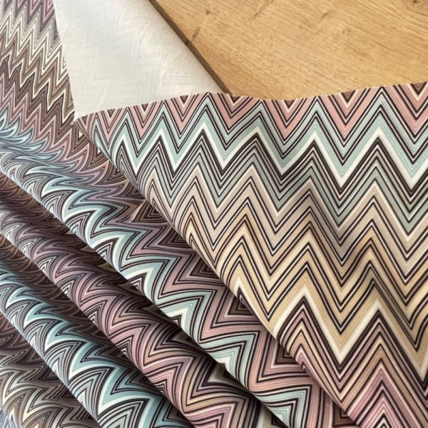 Zigzag Desen Baskı Döşemelik Kumaş