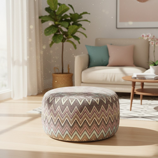 Zigzag Desen Baskı Döşemelik Kumaş