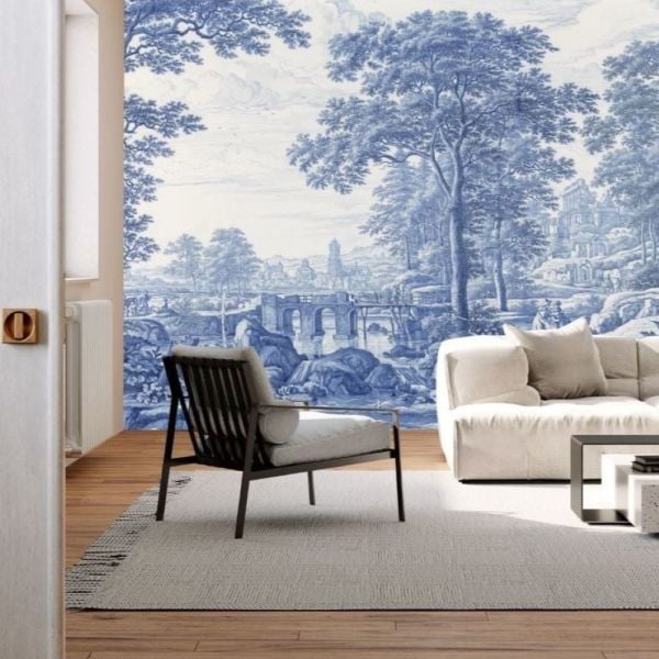 Mavi Orman Tarihi Köprü Duvar Kağıdı