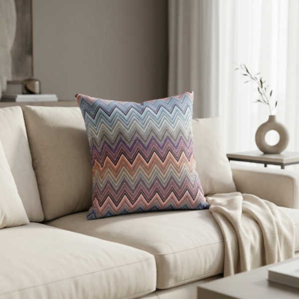 Zigzag Desen Renkli Yastık