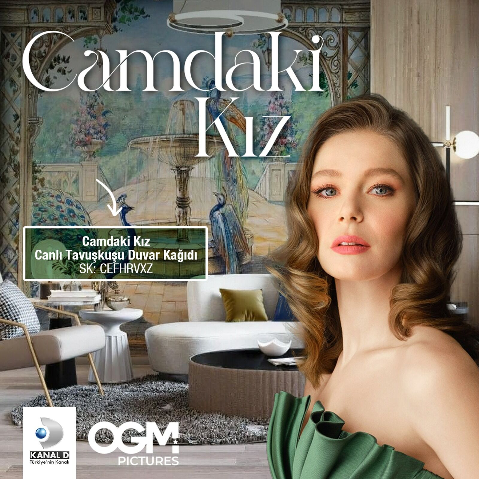Camdaki Kız Canlı Tavuşkuşu Duvar Kağıdı