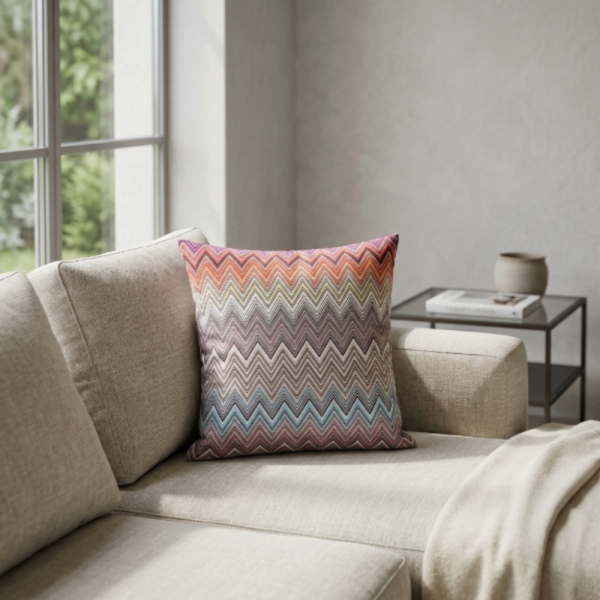 Zİgzag Desen Renkli Dekoratif Yastık