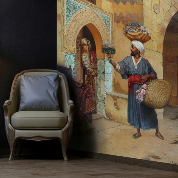 Eski Zamanlarda Çiçekçi Duvar Kağıdı