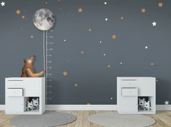 Aya Merdivenle Çıkan Ayıcık Duvar Kağıdı