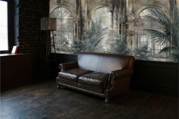 Sütunlar İçerisinde Tropik Bitkiler Duvar Kağıdı