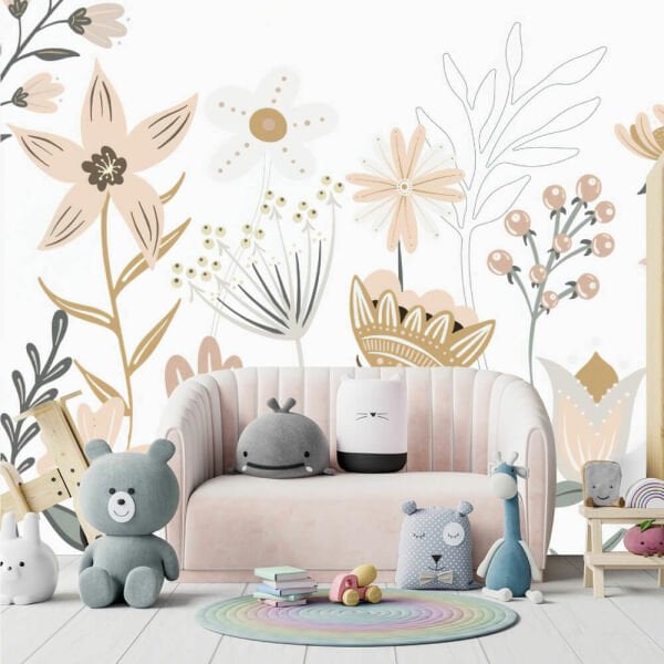 Soft Çiçekler Papatya Duvar Kağıdı