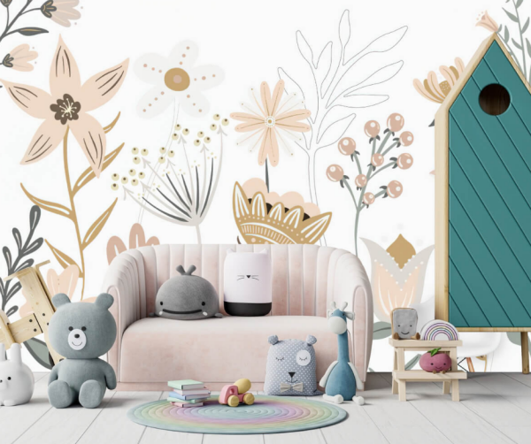 Soft Çiçekler Papatya Duvar Kağıdı