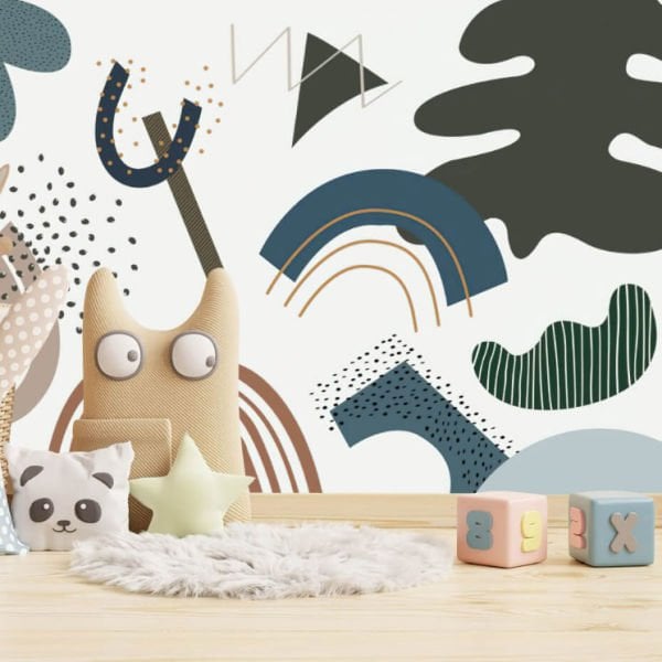 Geometrik Gökkuşağı Desenler Duvar Kağıdı