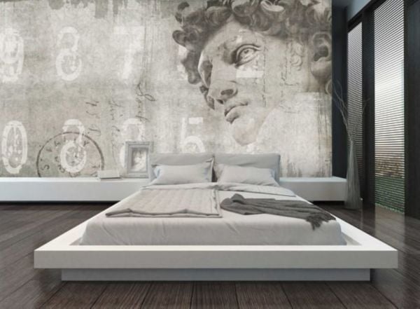 Beton Zeminde Eskitme Soft Renkler Zeus Duvar Kağıdı
