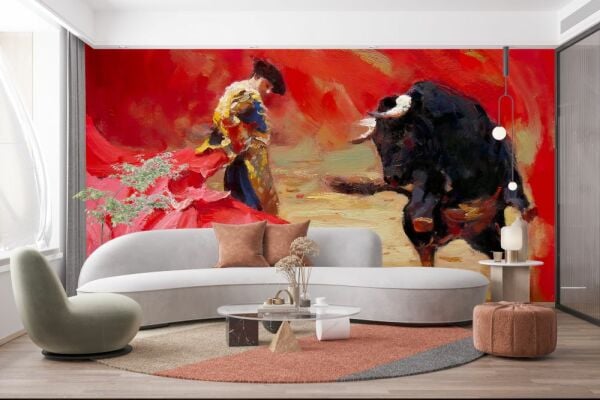 İspanyol Boğa Güreşi Tasarım Duvar Kağıdı