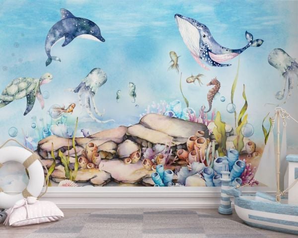 Deniz Altında Sevimli Hayvanlar Duvar Kağıdı