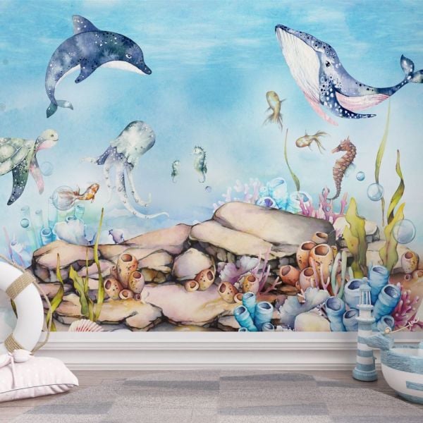 Deniz Altında Sevimli Hayvanlar Duvar Kağıdı