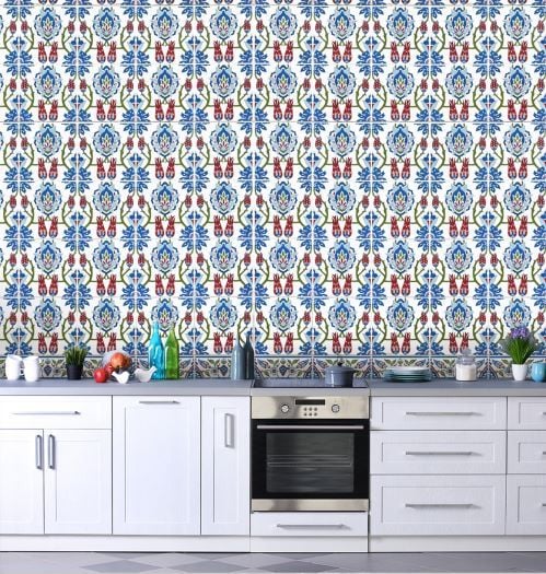 Yeşil Saray Çini Üç Boyutlu Duvar Kağıdı