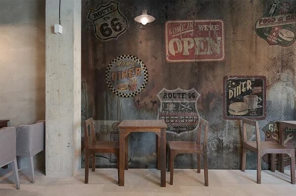 Retro Tabelalar Eskitme Duvar Kağıdı