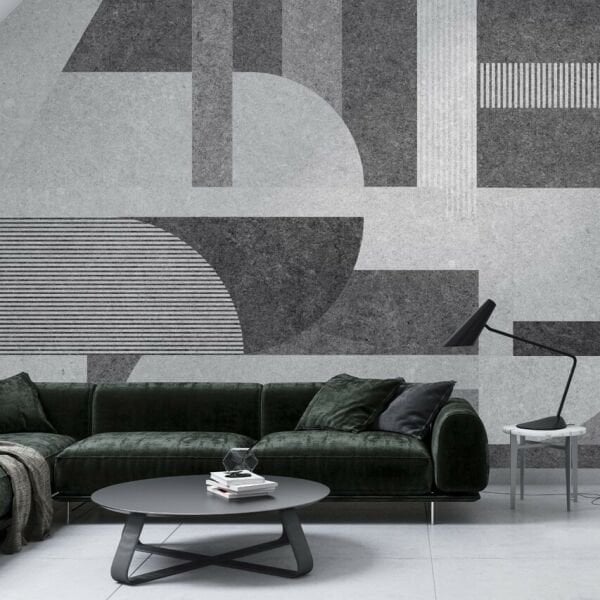 Antrasit Taş Renkleri Soyut Tasarım Duvar Kağıdı