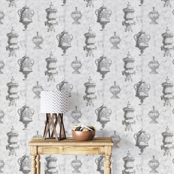 Antrasit Eskitme Vazo Ve Kupalar Duvar Kağıdı