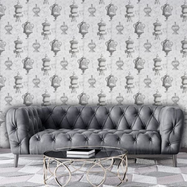 Antrasit Eskitme Vazo Ve Kupalar Duvar Kağıdı