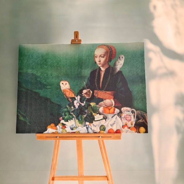 Baykuşlar ve Ressam Sanat Kanvas Tablo