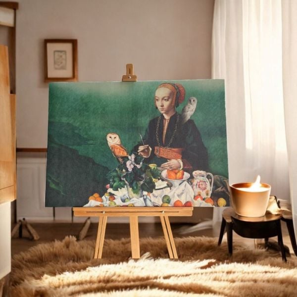 Baykuşlar ve Ressam Sanat Kanvas Tablo