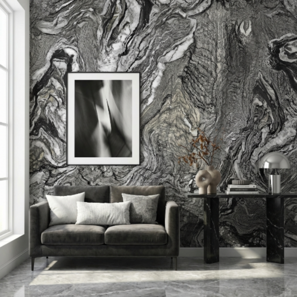 Rima Fluida Koleksiyonu İthal Duvar Kağıdı Fluida Mono Graphite – 540104