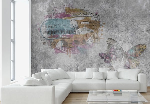 Roma Köprüsü Ve Kelebekler Duvar Kağıdı