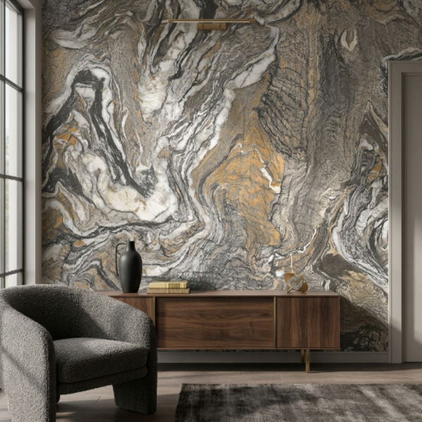 Rima Fluida Koleksiyonu İthal Duvar Kağıdı Fluida Soft Gold Vein – 540102