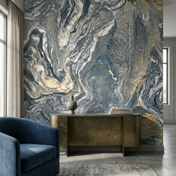 Rima Fluida Koleksiyonu İthal Duvar Kağıdı Fluida Blue Mineral – 540103