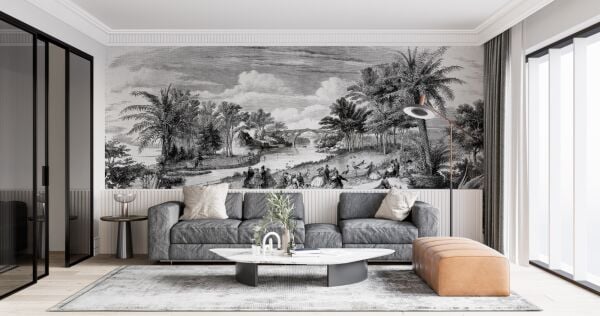 Nehir Kenarında İnsanlar Köprü Duvar Kağıdı