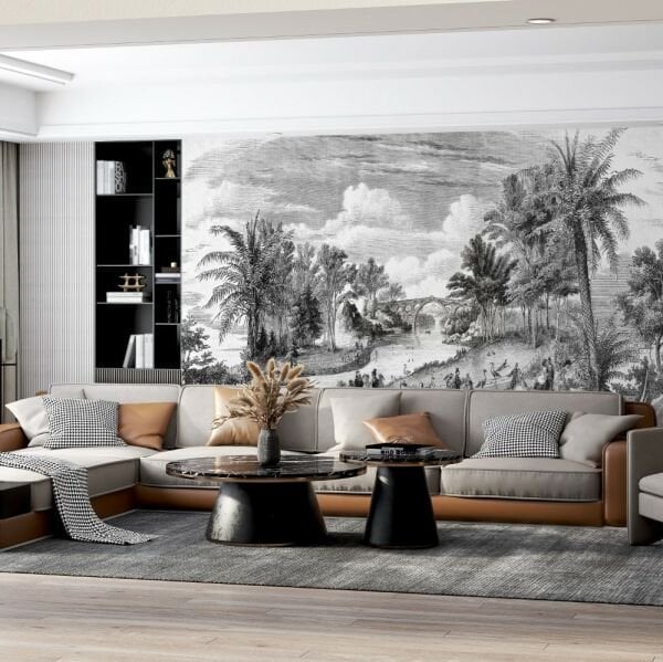 Nehir Kenarında İnsanlar Köprü Duvar Kağıdı