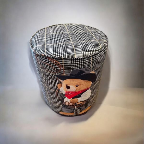 Kovboy Teddy Ekose Kumaşlı Puf