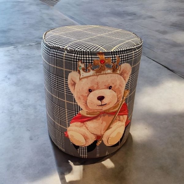 Mr.King Teddy Ekose Kumaşlı Puf