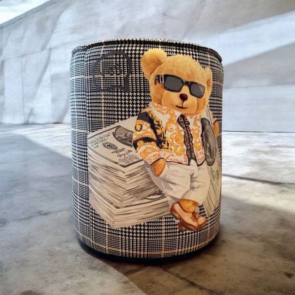 Mr.Versace Dolar Teddy Ekose Kumaşlı Puf