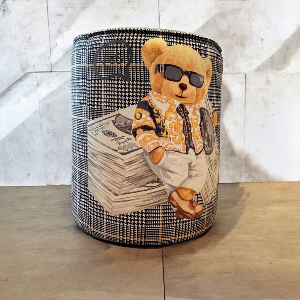 Mr.Versace Dolar Teddy Ekose Kumaşlı Puf