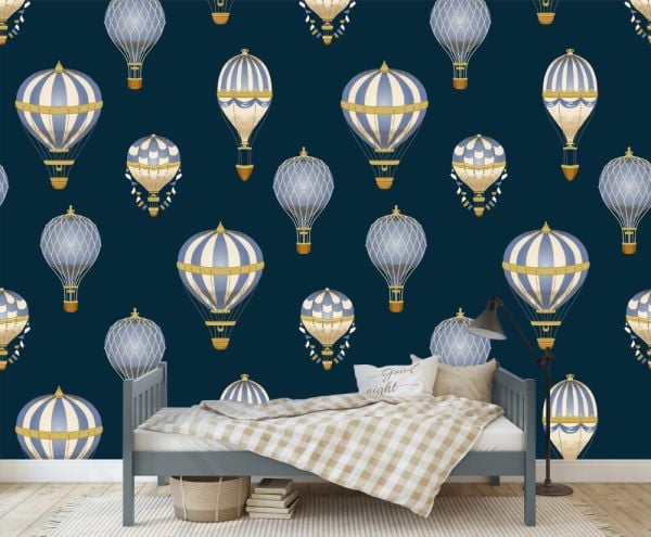 Uçan Hava Balonları Lüks Tasarım Duvar Kağıdı