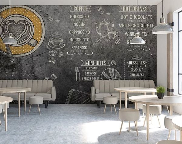 Karatahtada Restoran Cafe Yazılar Duvar Kağıdı